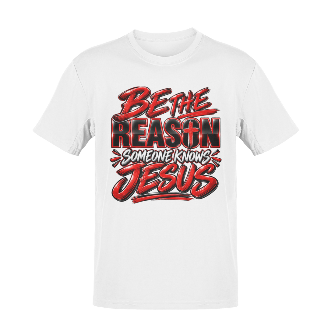 BE THE REASON SOMEONE KNOWS JESUS WHITE/RED UNISEX TSHIRT